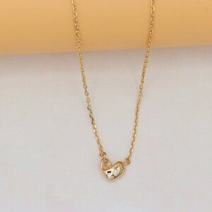 "Heart Charm Rose Gold Necklace with Crystal Accents, XPNL0225